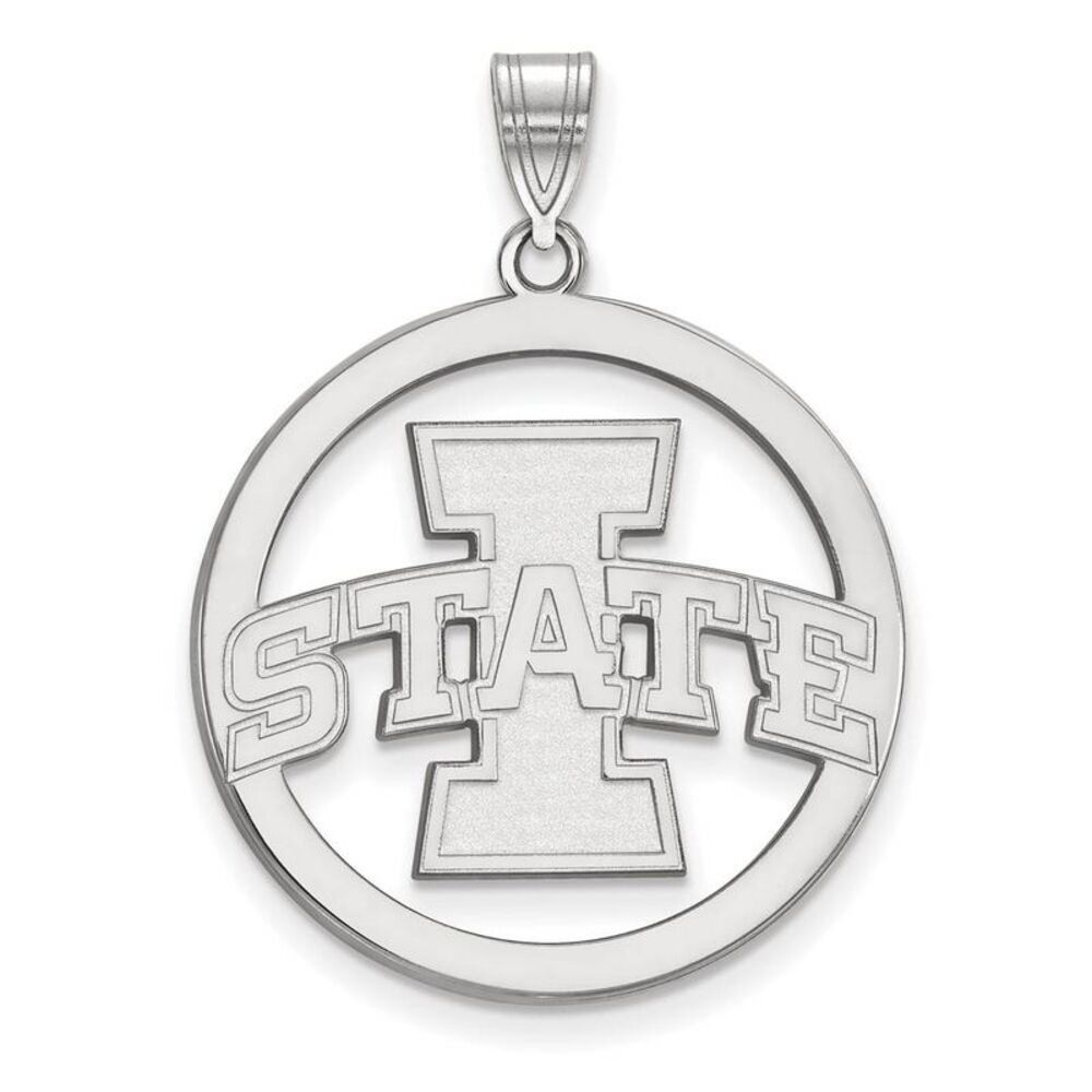 Sterling Silver Iowa State XL Circle Pendant
